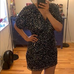 A dark blue sequin night out dress!